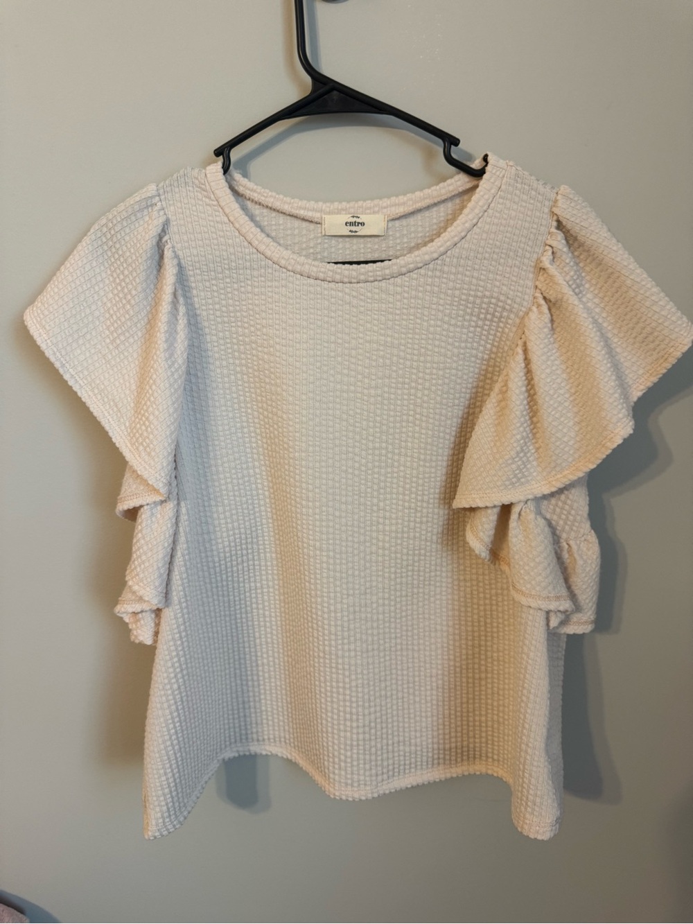 Entro Cream Ruffle Shirt